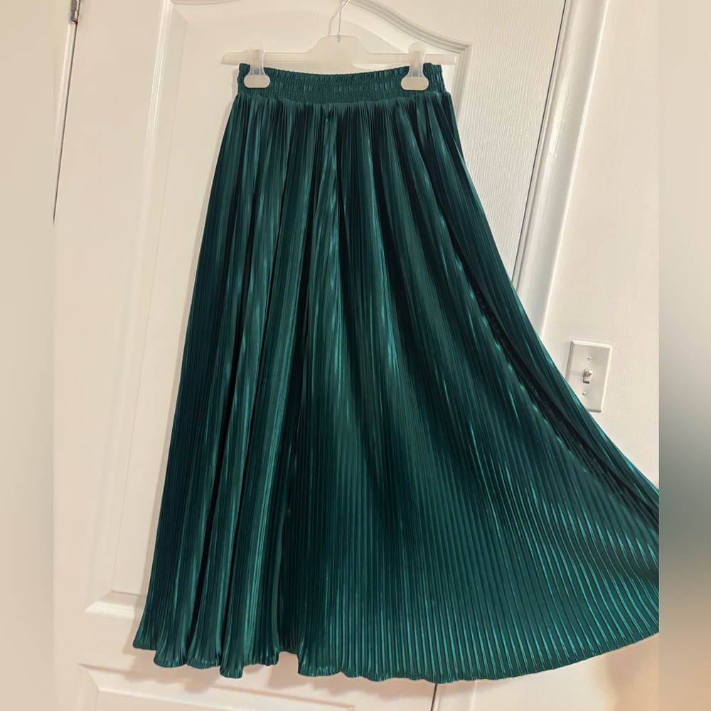 American Apparel Green Accordion Pleat Skirt - XS/S